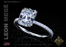 401 Engagement ring featuring a True Antique™ Cushion diamond by Leon Mege.