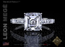 Solitaire featuring a GIA 3.01 carat Asscher cut diamond G/VS2 by Leon Mege.