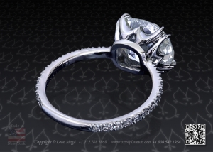 Cushion cut solitaire engagement ring by Leon Mege