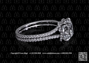 Pave solitaire engagement ring by Leon Mege