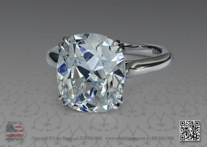 Cushion cut diamond engagement ring by Leon Mege